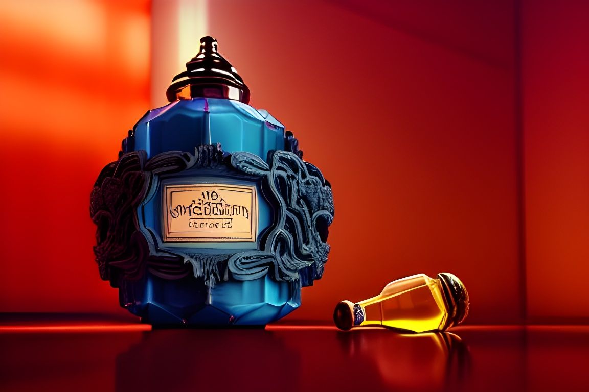 Ornate Lovecraftian Perfume Bottle in 3D Digital Art
