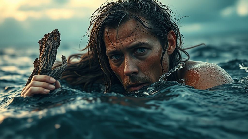 Dramatic Shipwreck Survivor Watches Sea in Disbelief