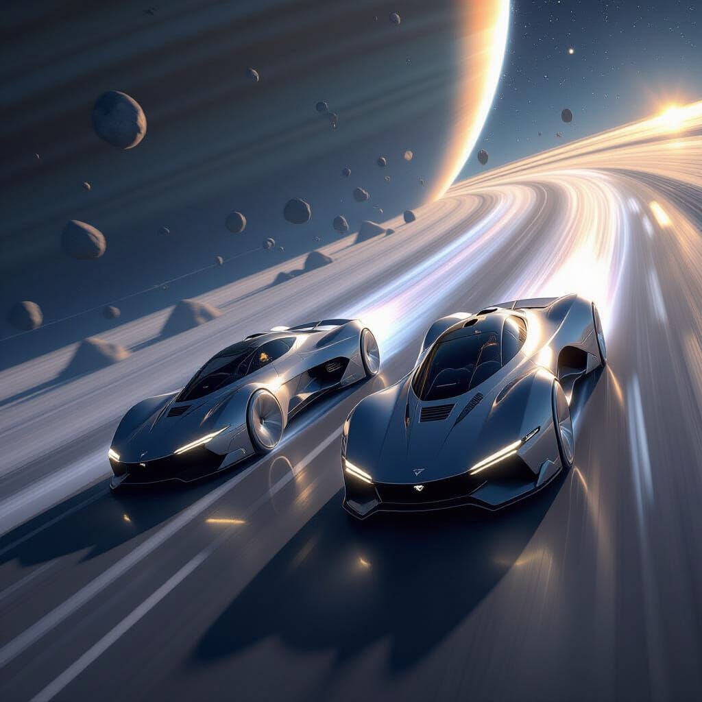 Super Vehicles Race Across Saturn's Rings