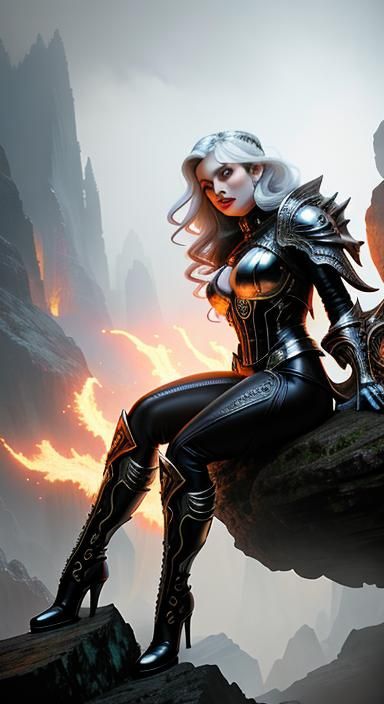 White Widow: Intricate Comic Book Art Masterpiece