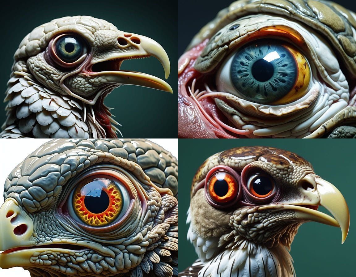 Horrific Homunculus with Buzzard Beak and Eyeball