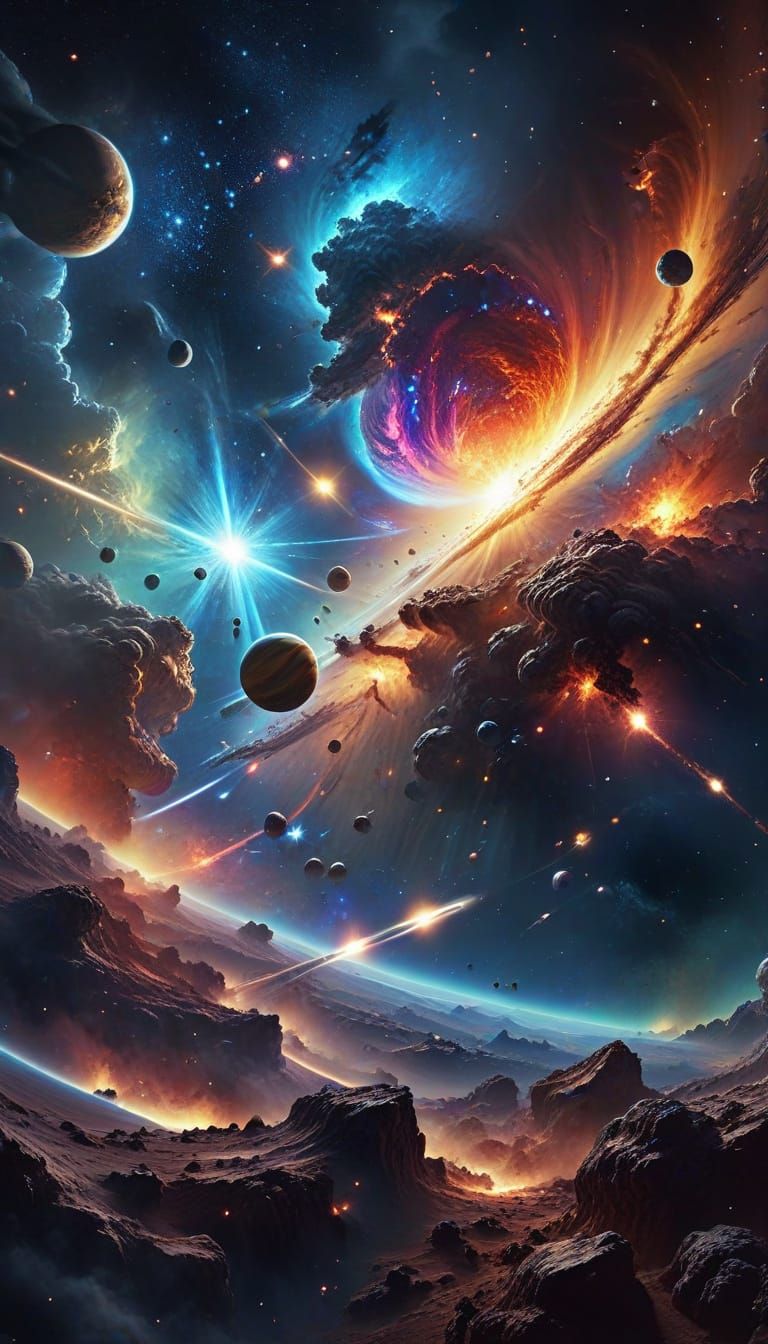 Vibrant Cosmos in Cinematic Detail