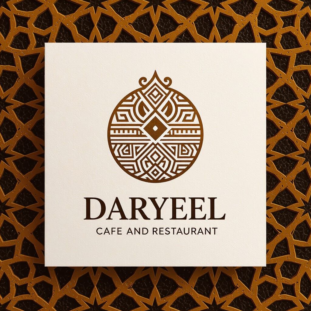 Minimalist Somali Cultural Logo for DARYEEL Cafe