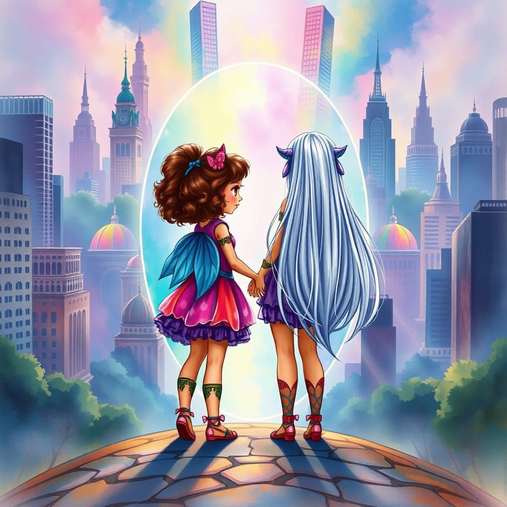 Whimsical Friends Stand at the Threshold of Fairyland