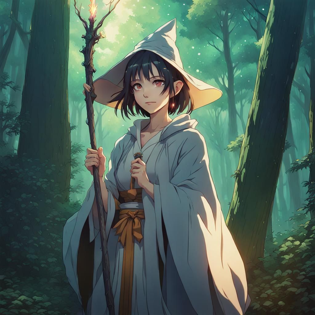 Fantasy Sorceress in Forest, Anime Key Visual