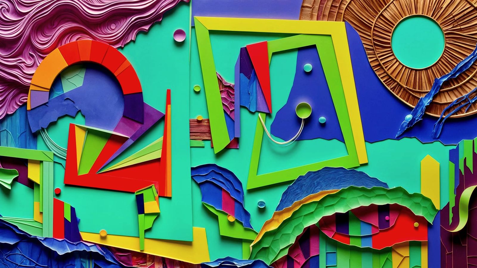 Surrealist Collage of Dreamscape with Geometric Frames