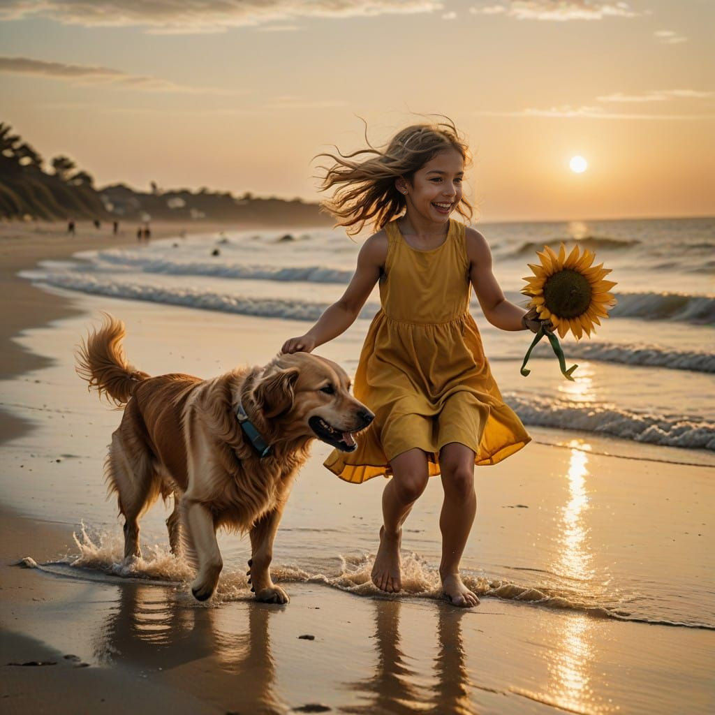 A Carefree Beachside Moment Captured in Professional Photogr...