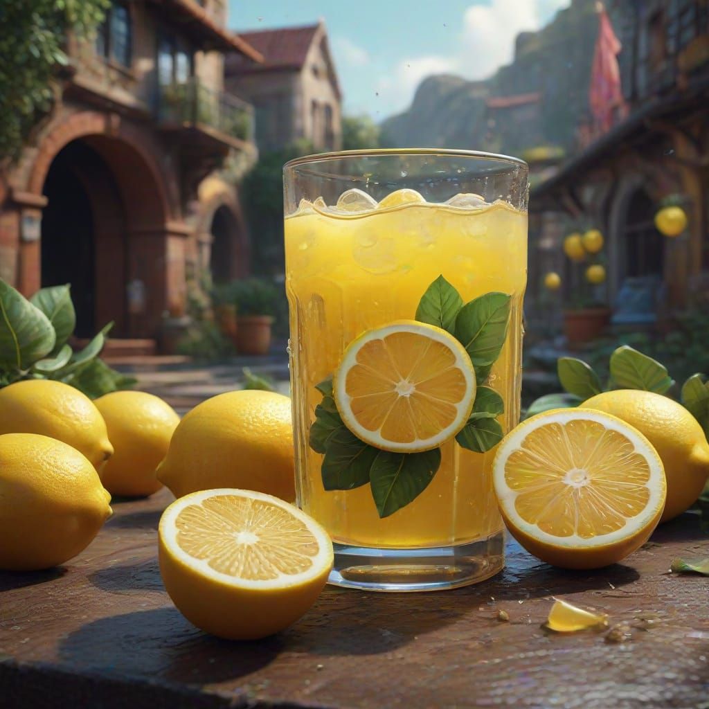 Celebrating National Lemon Juice Day: Digital Art