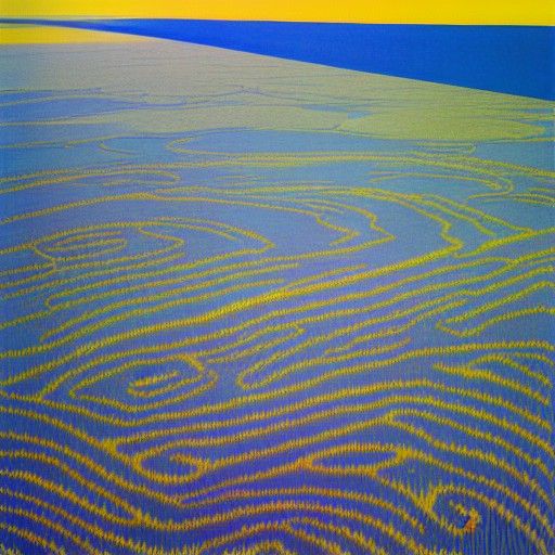 Colorful Coastal Plains Landscape with Maze