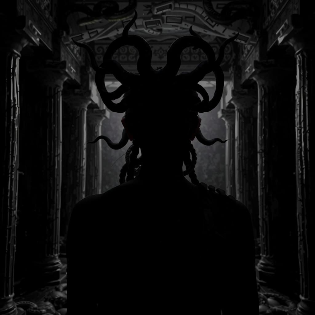 Grainy Photo of Medusa Seen From Behind