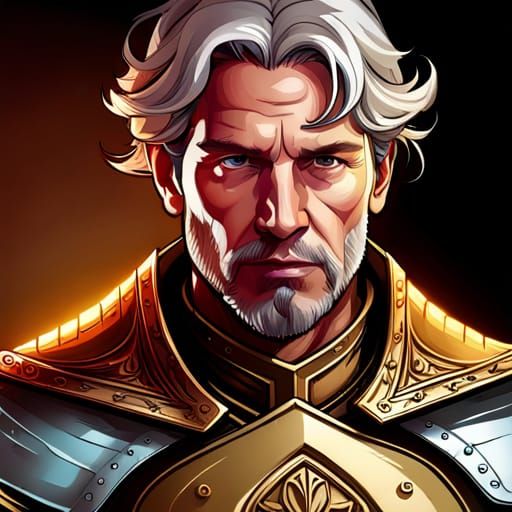 Majestic Medieval Knight Portrait in Hyperdetailed Style