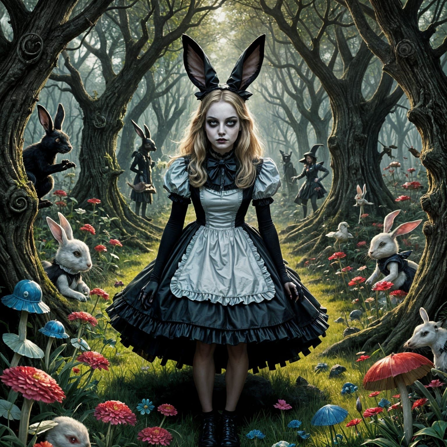 Goth Alice Descends into Dark Wonderland