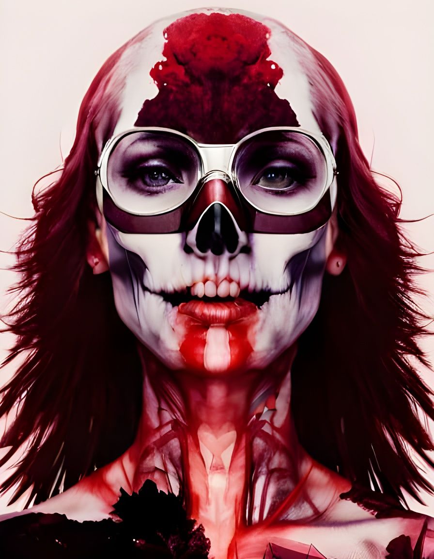Monochromatic Skull Witchcraft Alchemy in Double Exposure