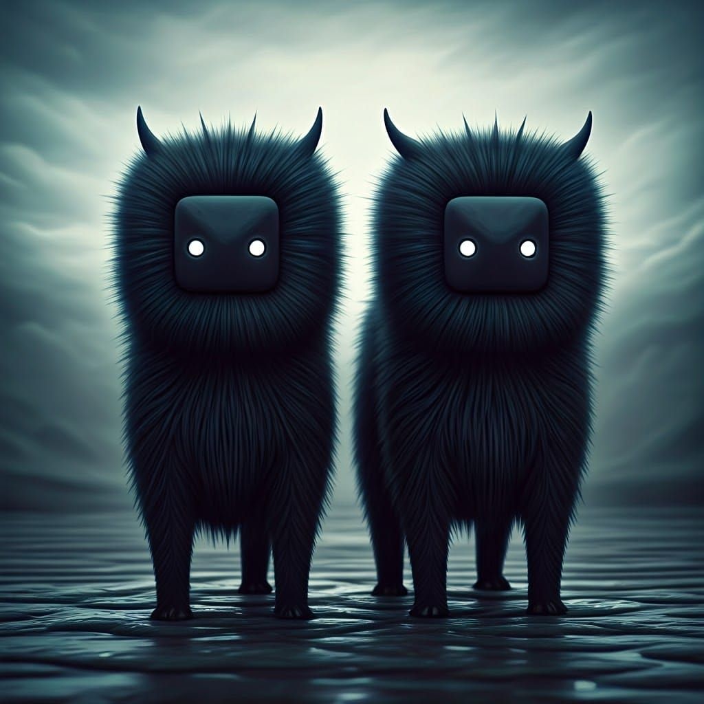 Mysterious, Bioluminescent Beings Emerge from a Dark, Mystic...