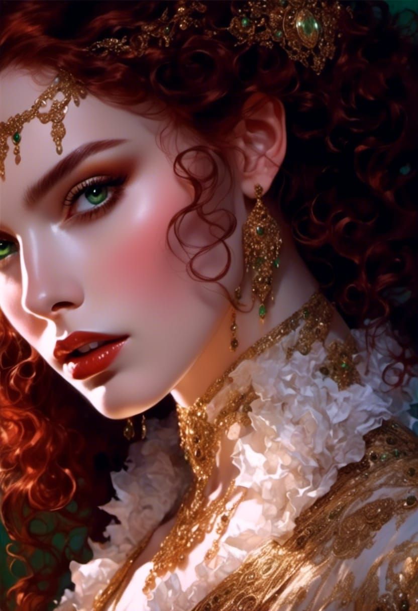 Beautiful Woman Portrait with Flowing Hair