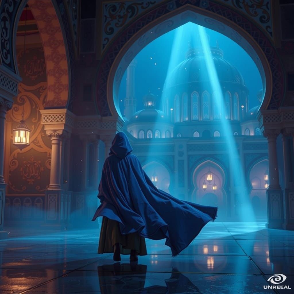 Mystical Arabian Night Scene in Unreal Engine Style