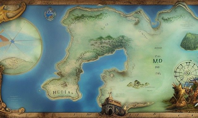 Mythical Hy-Brasil Island Map: Detailed Fantasy World