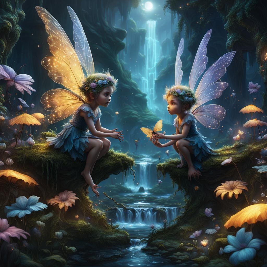 Fantastical Baby Fairies in Detailed Digital Painting