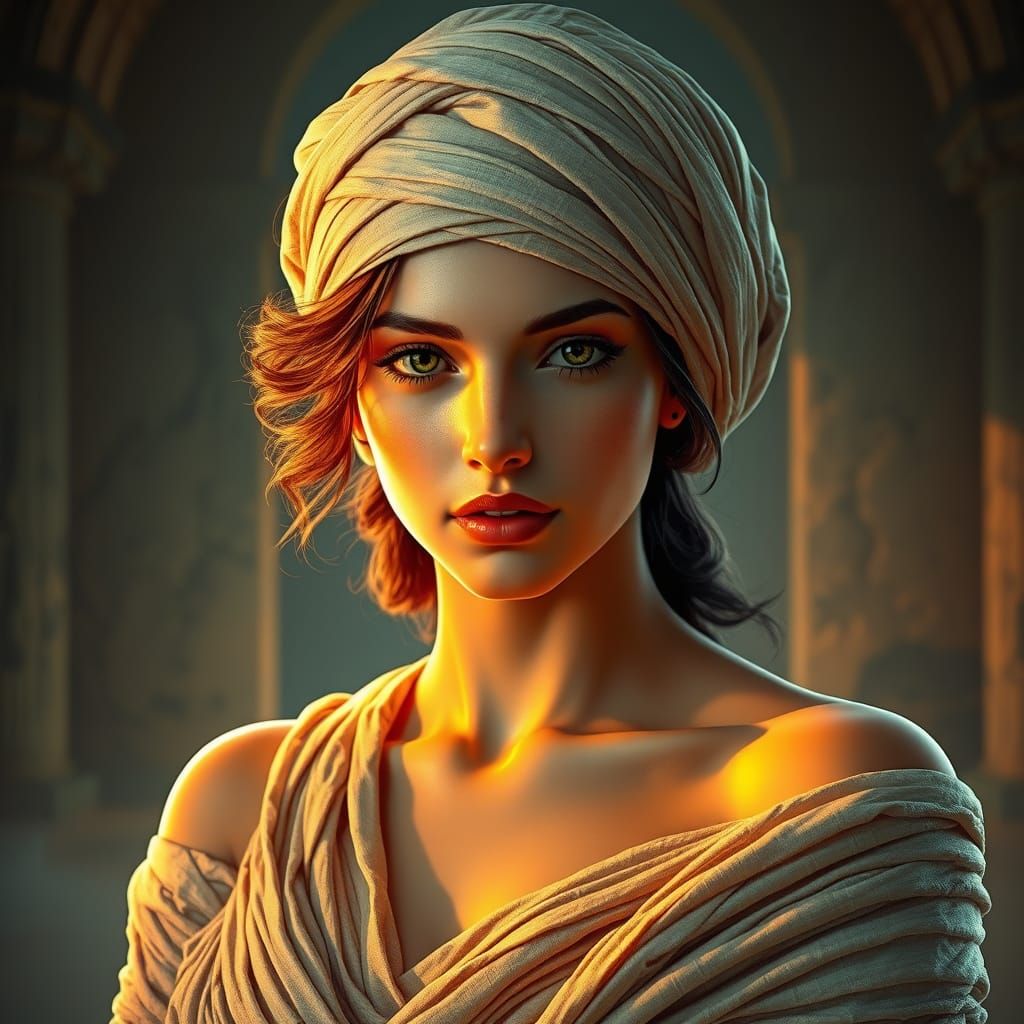 Ethereal Goddess of Love in Ancient Splendor