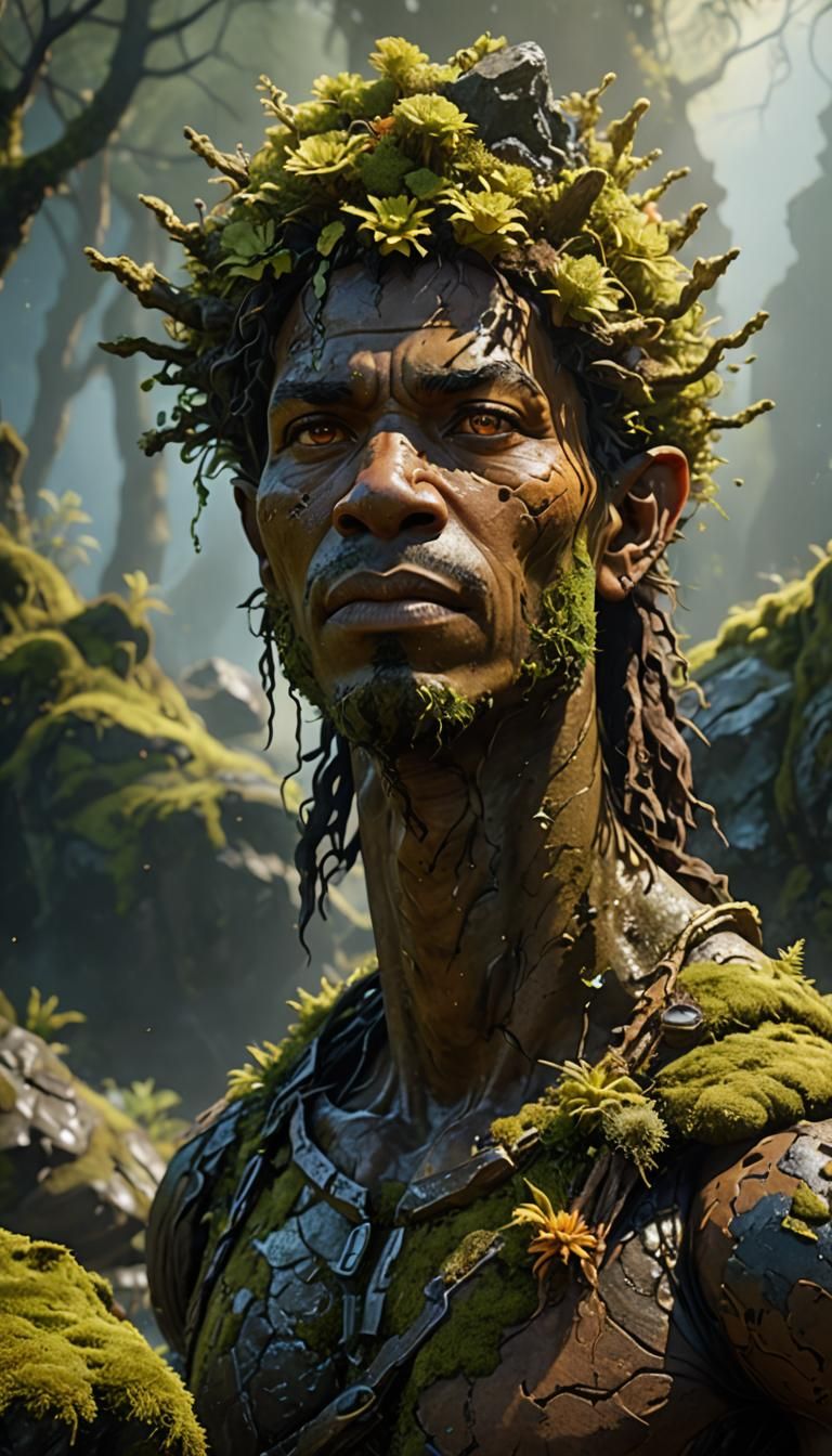Mossy Rock Person Portrait in Unreal Engine 5