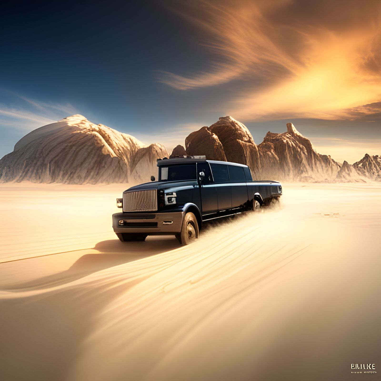 Dream Landscape with Dodge Mega Cab in Fantasy Style