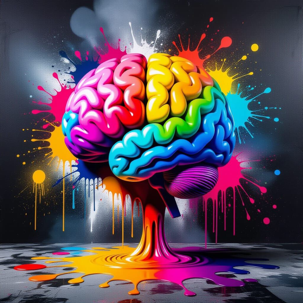 Genius Brain Creates Graffiti and Splash Art