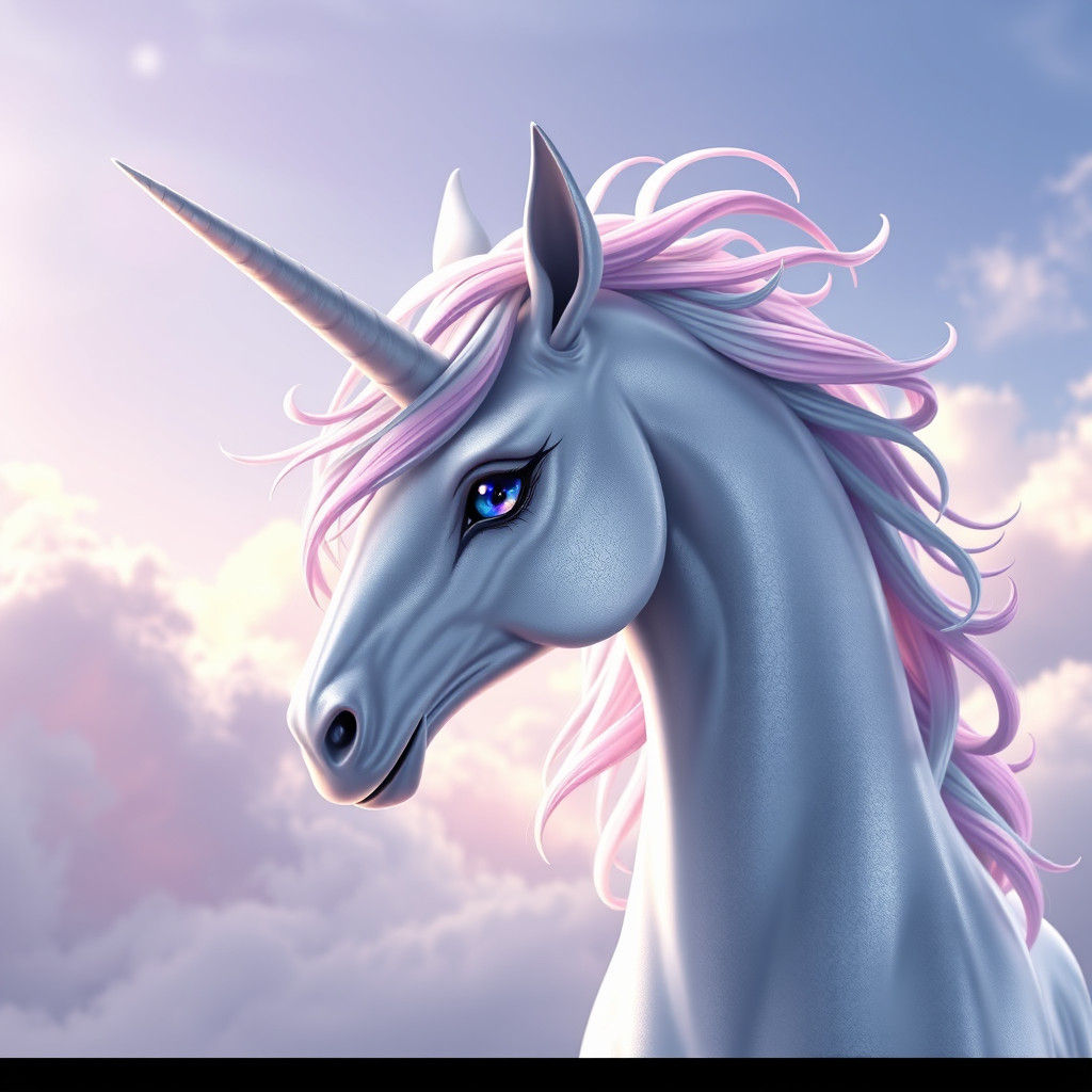 Majestic Unicorn in Dreamlike Anime Landscape