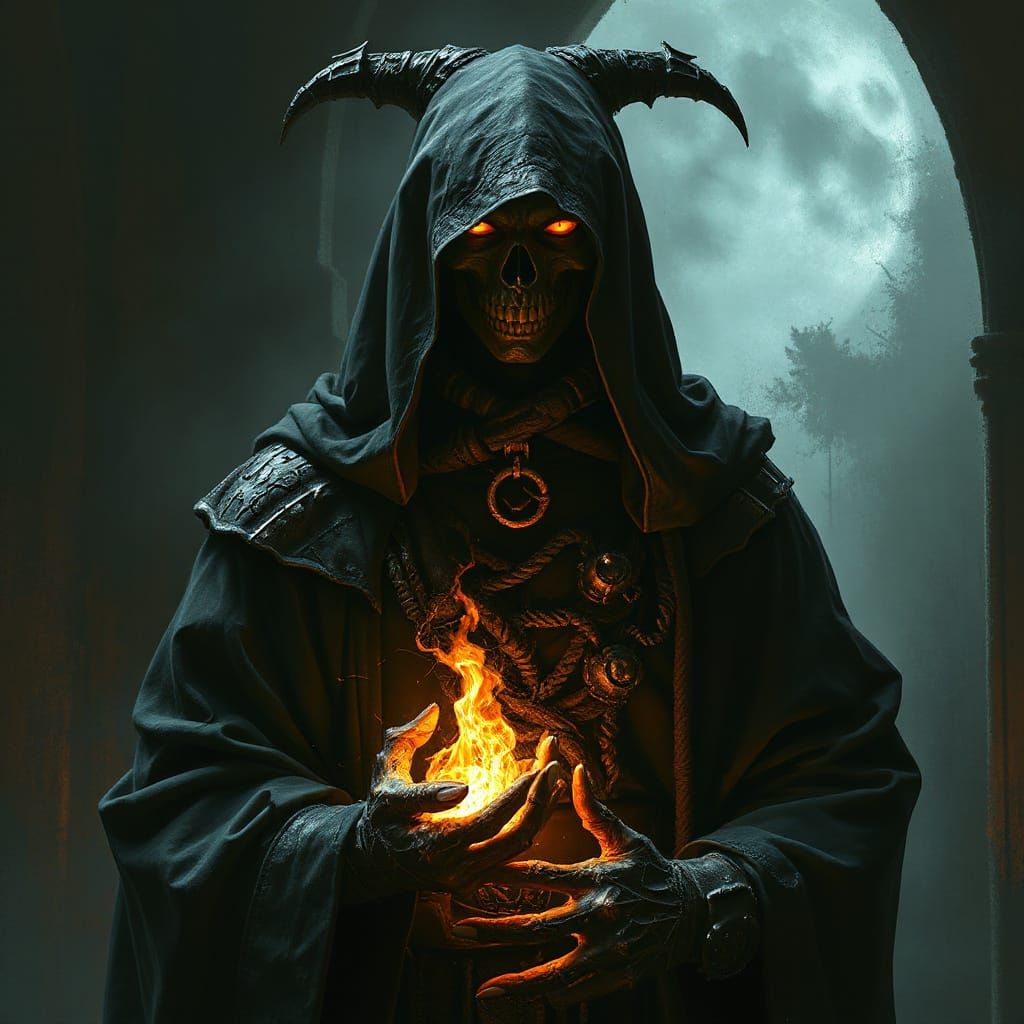 Dark Necromancer Summons Unholy Energies