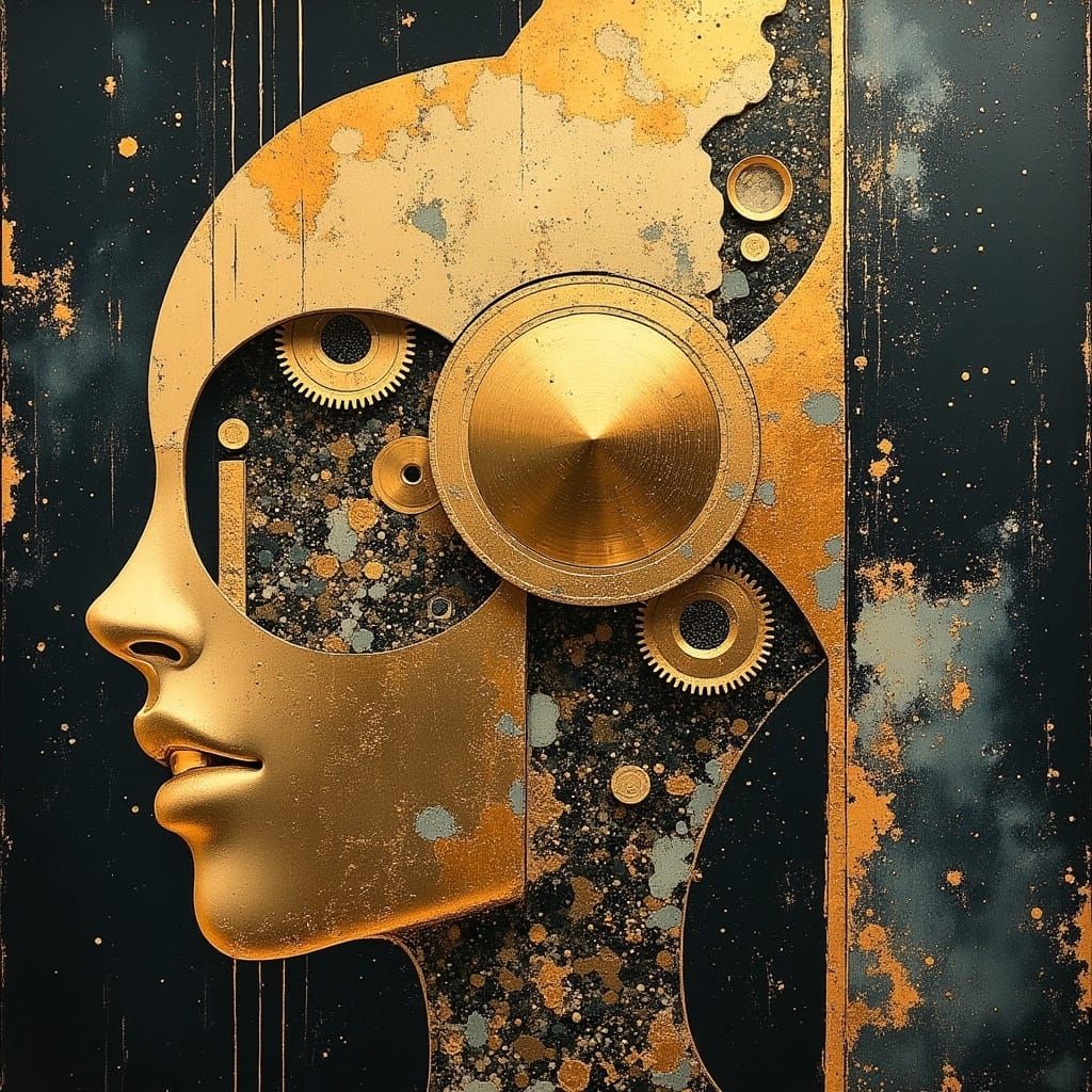 Surreal Brass Engine in Ethereal Void