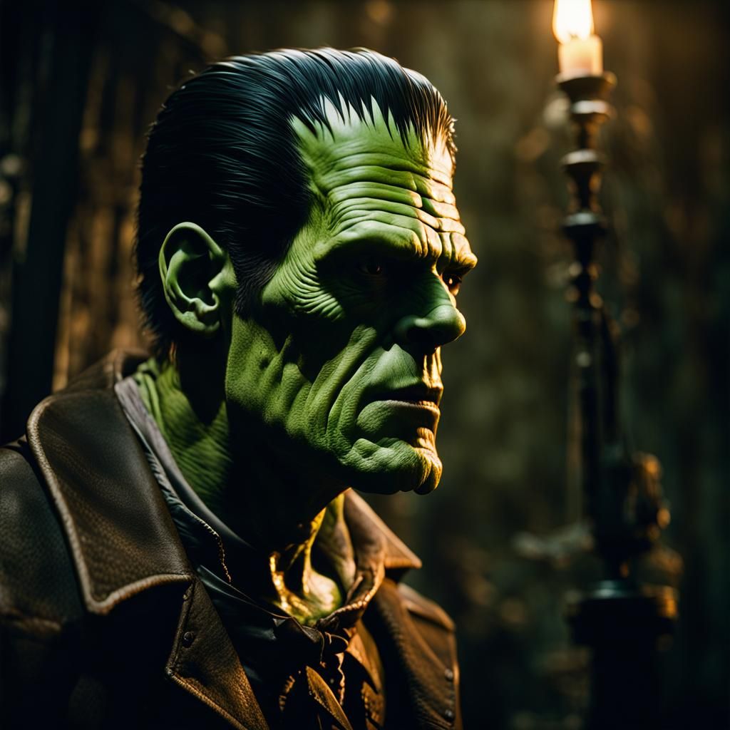 Cinematic Frankenstein's Monster Film Still