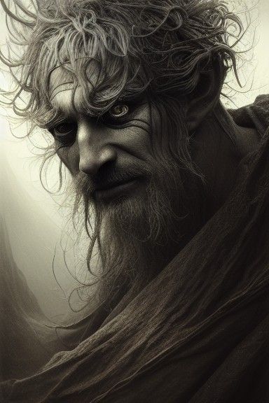 Hyper-Realistic Hades Portrait in Digital Illustration