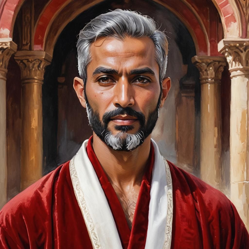 Majestic Portrait in Impressionist Oil Painting Style