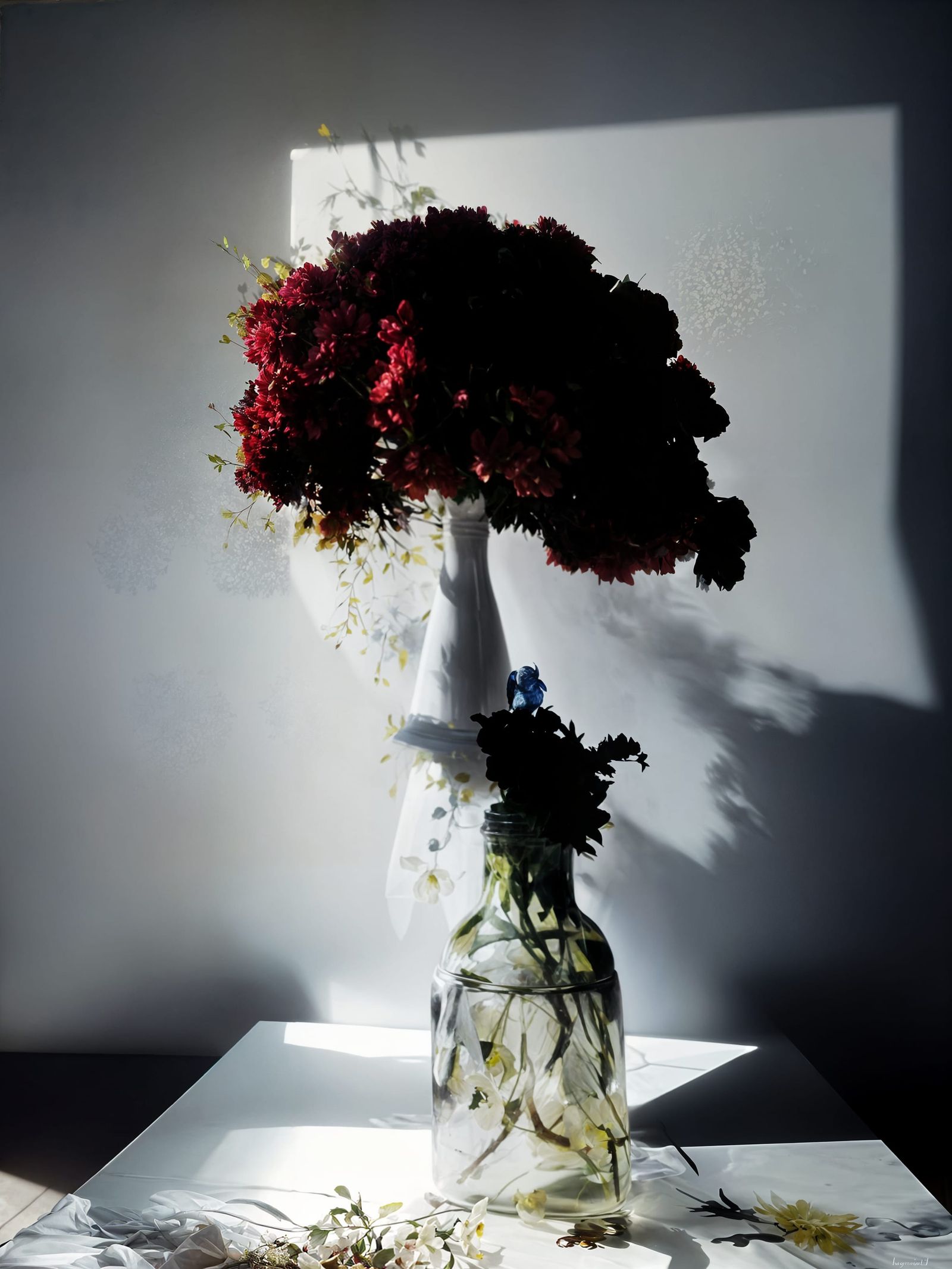 Dry Flowers by Window: Pollock-Vermeer Painting