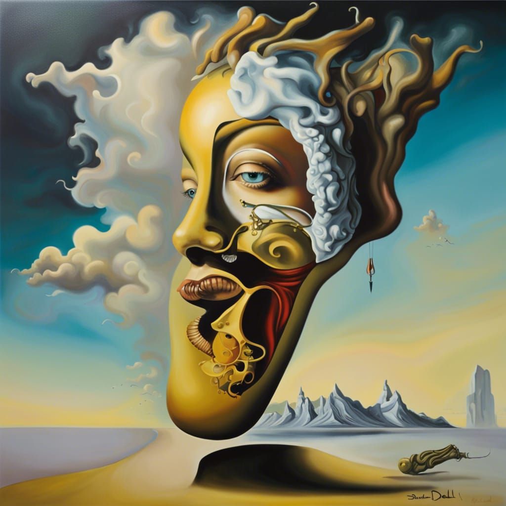 Surreal Integration: A Dali-esque Oil Painting