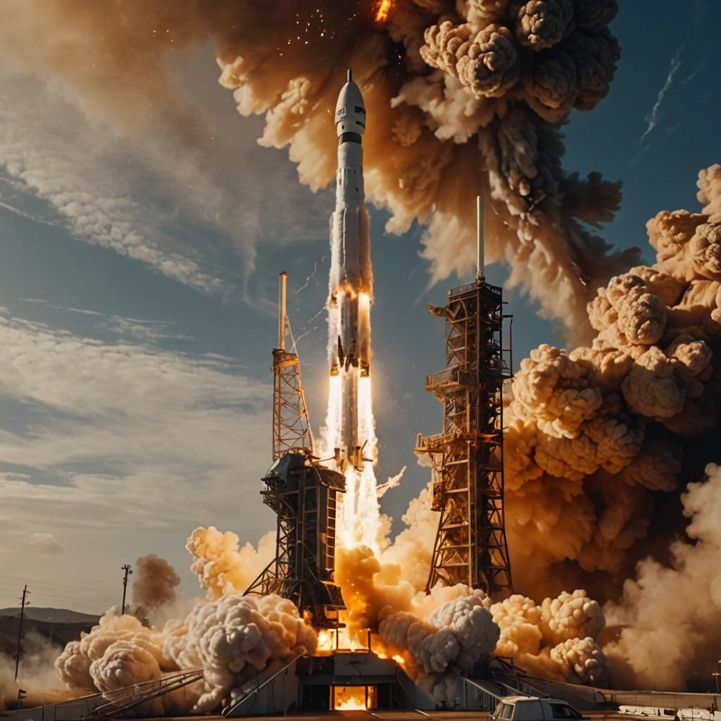 Falcon 9 Rocket Launch: Cinematic Film Still