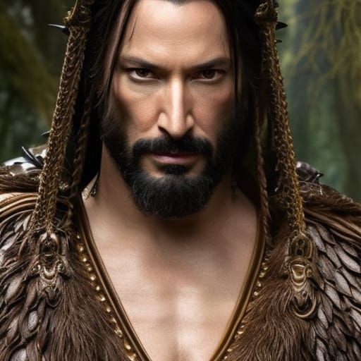 Keanu Reeves as Druid in Fantasy Digital Art