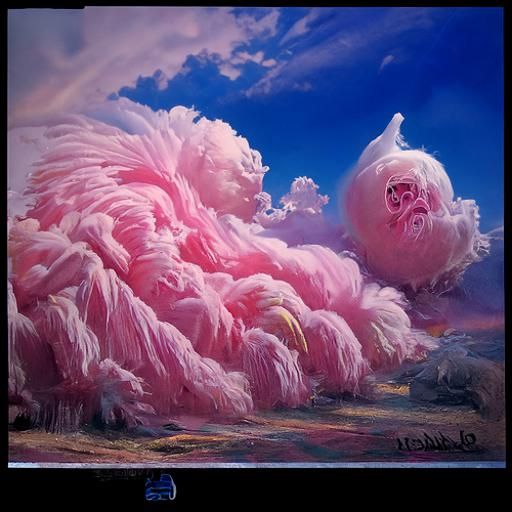 Cotton Candy in Oil Painting Style