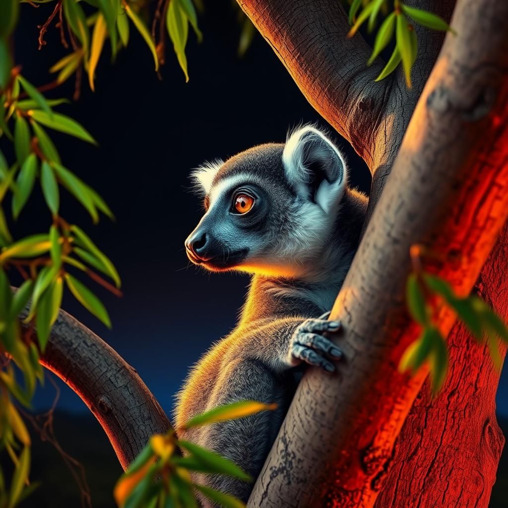 Lemur Admiring Madagascar Landscape: Photorealistic Digital ...