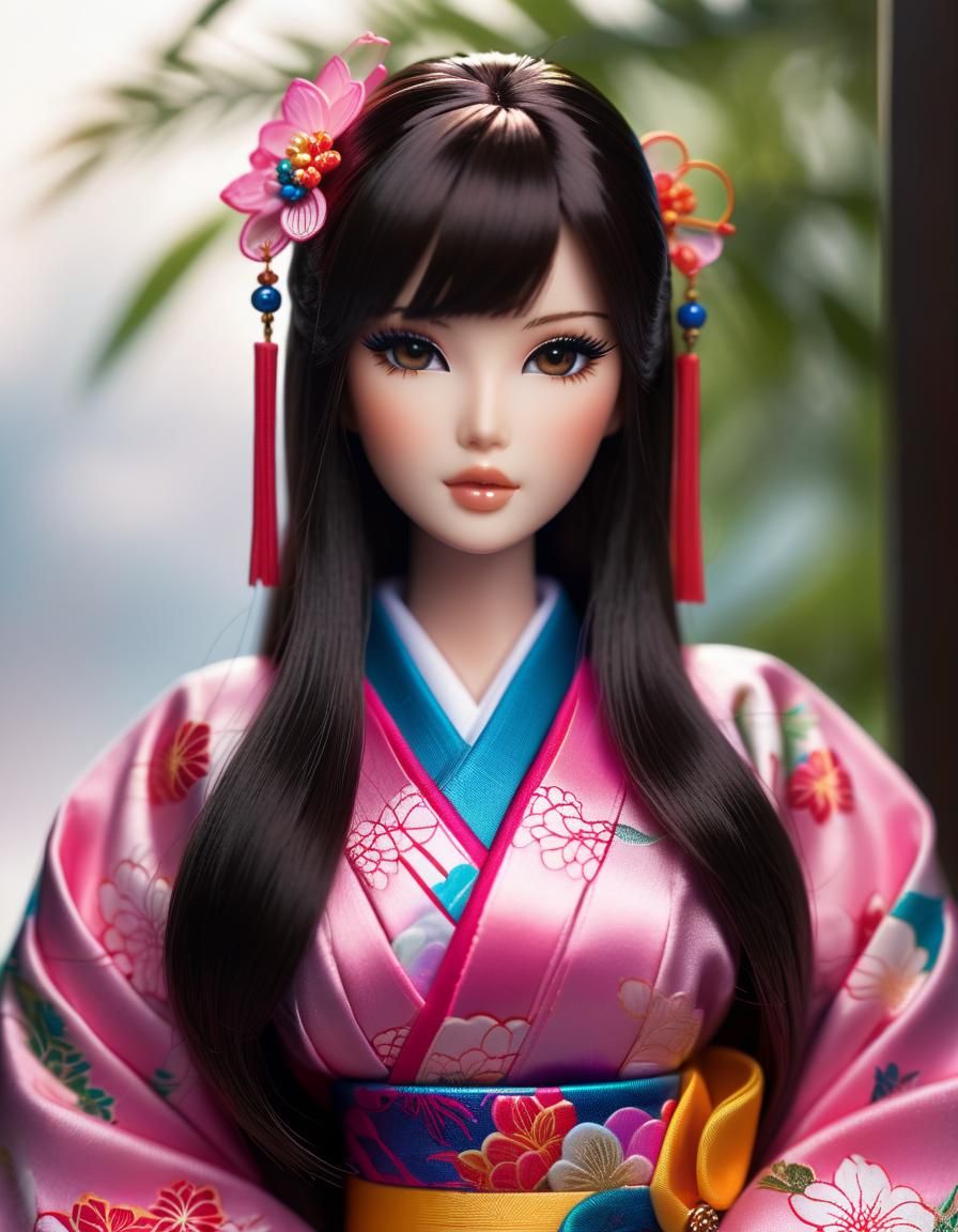 Hyperrealistic Japanese Barbie Doll in Cinematic HDR
