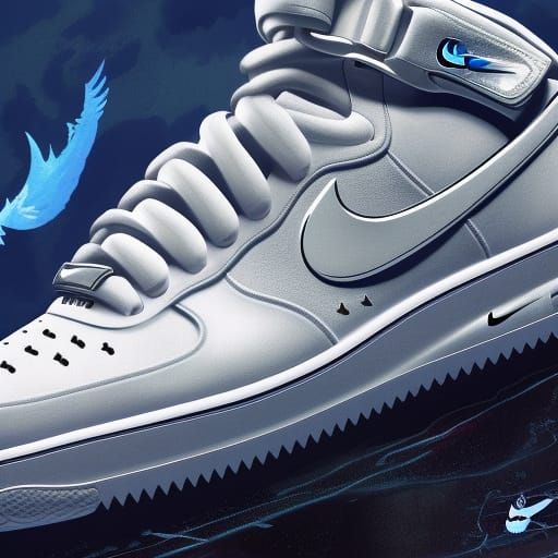 White Nike Airforce 1: Detailed Matte Painting