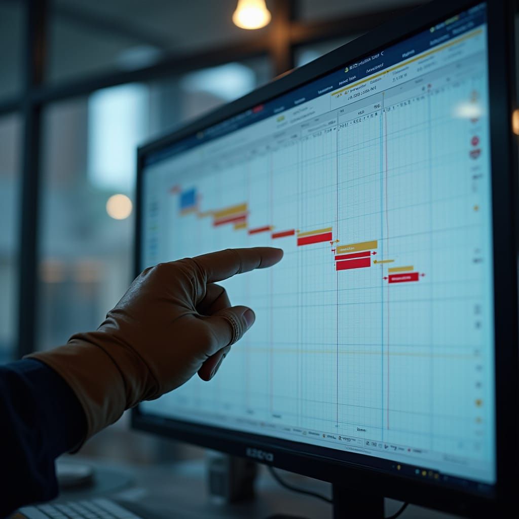 Construction Project Manager Inspects Critical Tasks on Inte...