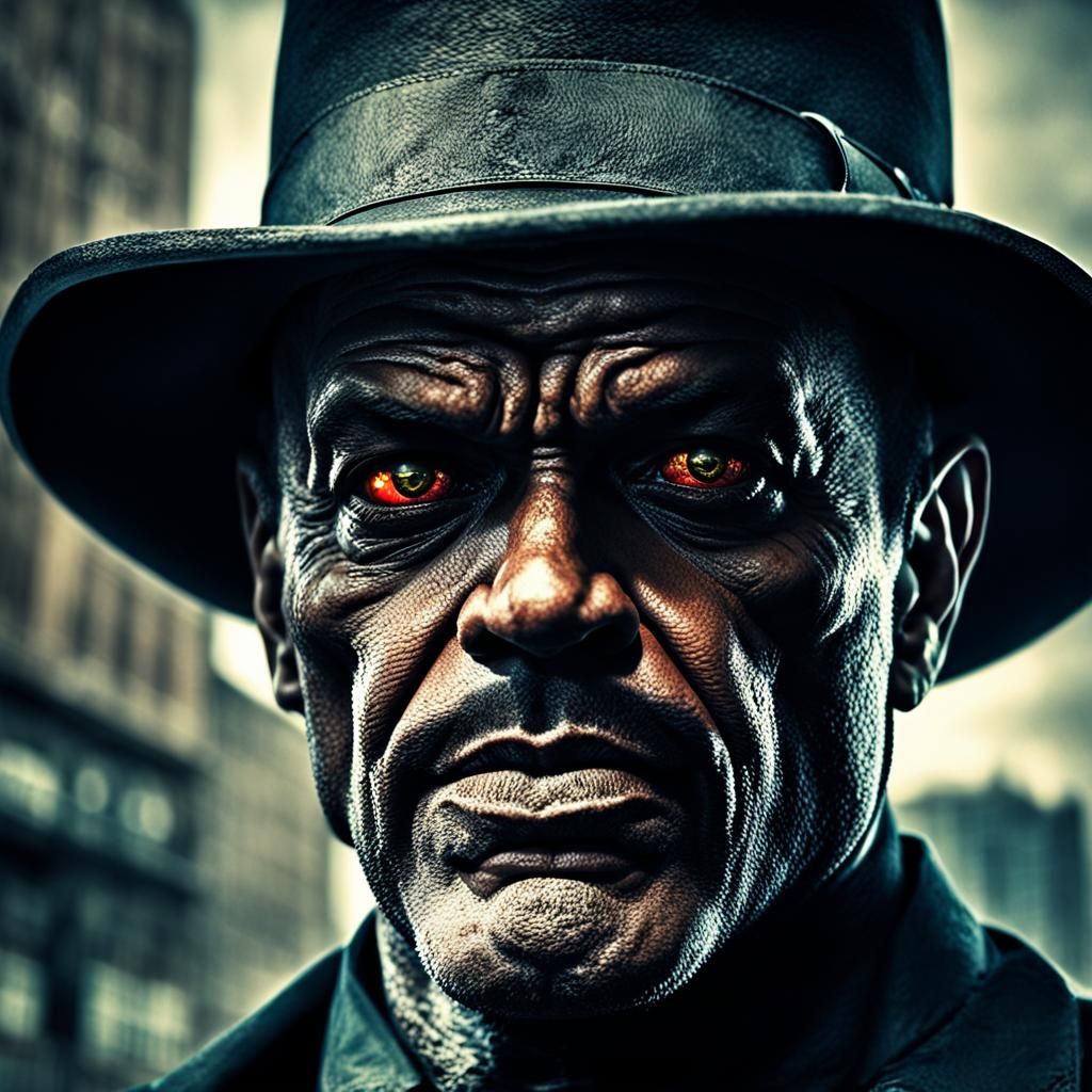 The Shadow Uncovers Hidden Evils: Hyperrealistic Portrait