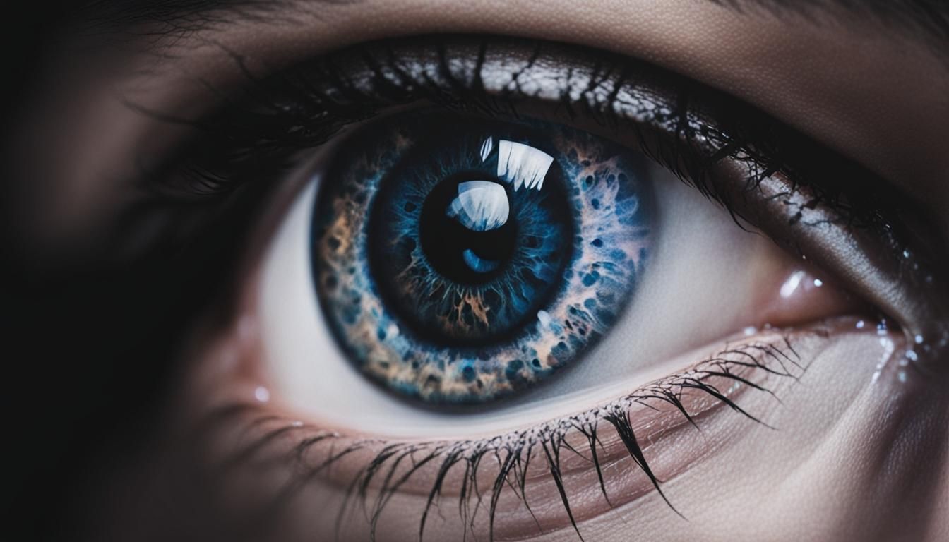 A Close-Up of an Eye with a Black Cloudy Episcleral Tattoo