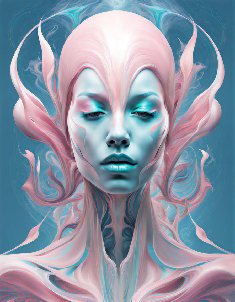 Cosmic Garlic Dance in Abstract Expressionist Style