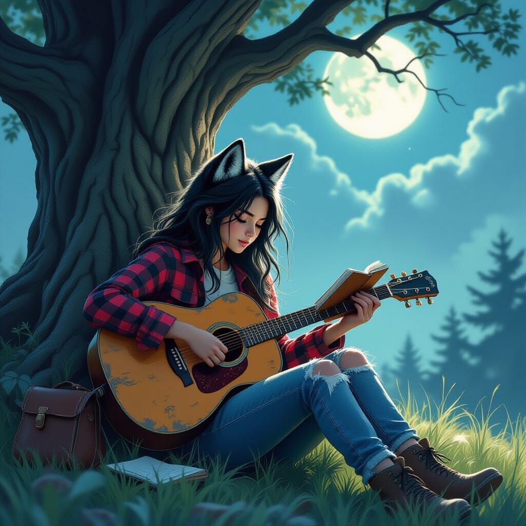 Lone Wolf Girl's Moonlight Serenade