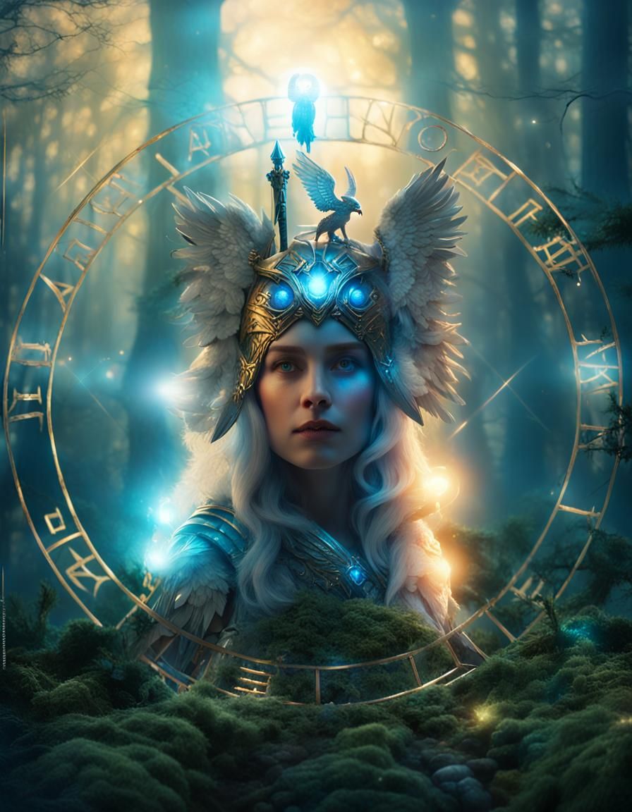 Athena in Silver Armor, Fantasy Art