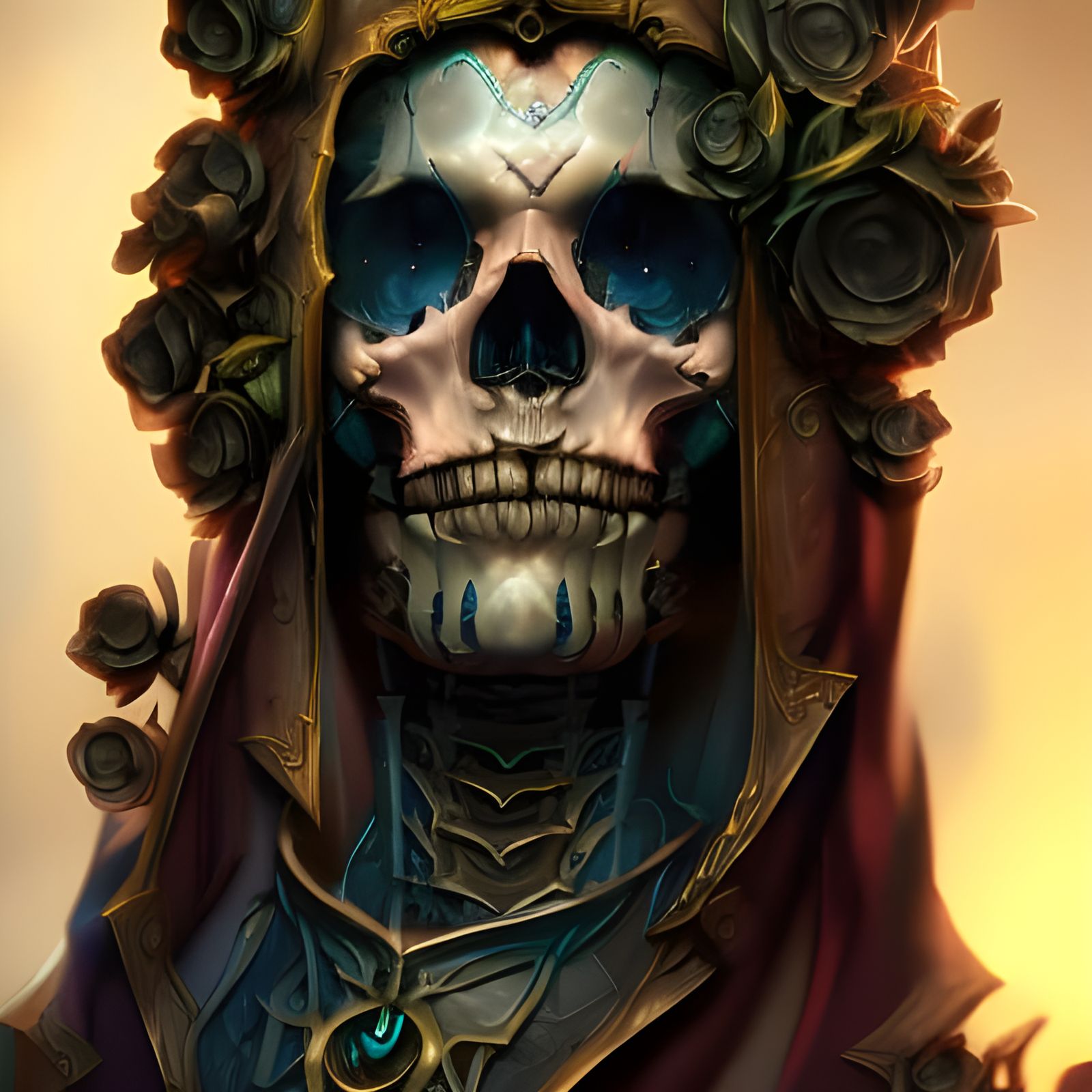 Steampunk Skeleton Portrait in Dark Fantasy Style