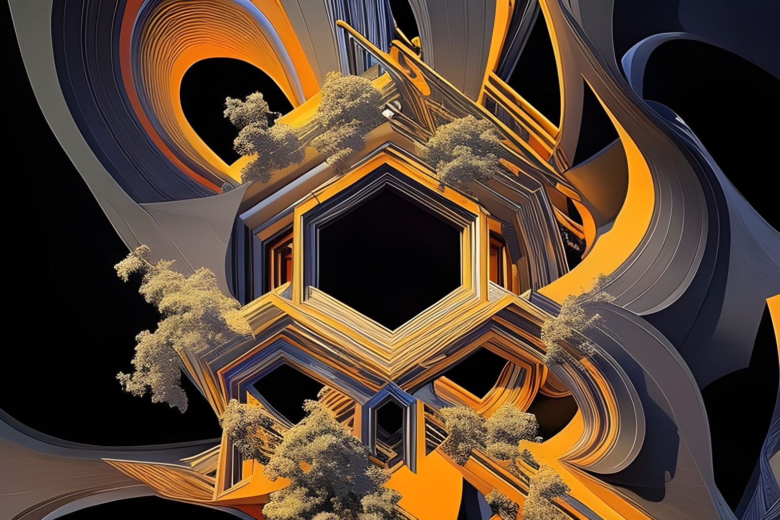 Psy geometric abstract (Midjourney start image) 13dec22