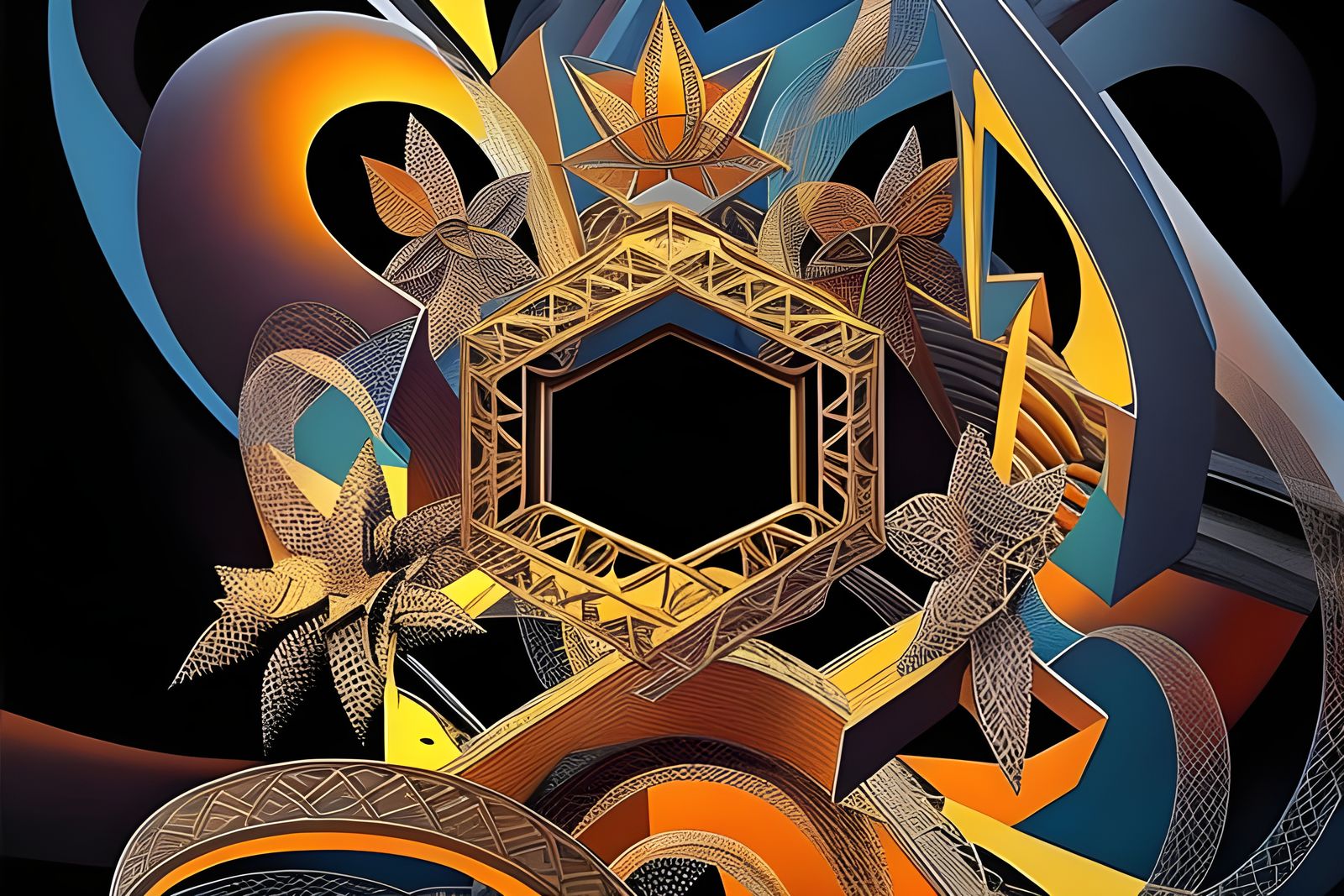 Psy geometric abstract (Midjourney start image) 13dec22
