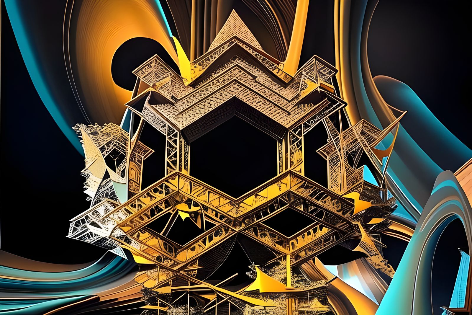 Psy geometric abstract (Midjourney start image) 13dec22